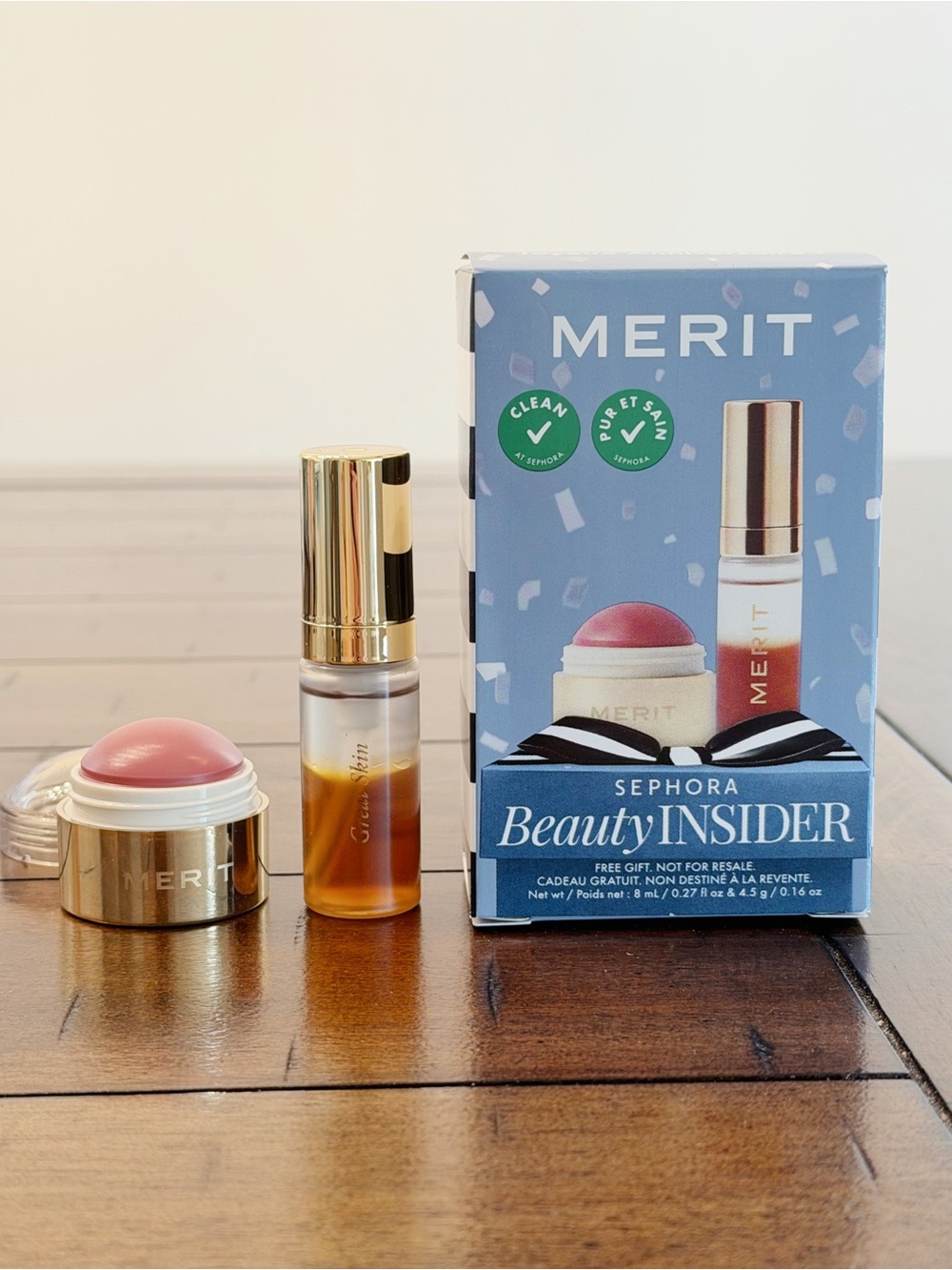 MERIT FLUSH BALM CHEEKY + GREAT SKIN INSTANT GLOW SERUM Travel Set